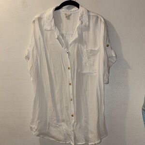 Cato White Button-Down Shirt with Gold Accents
